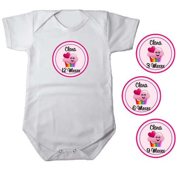 Kit de Adesivo Mêsversário Menina Cupcake - foto 1