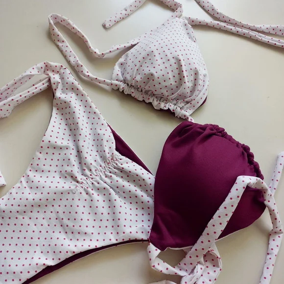 Conjunto Biquini Dupla Face Poá - foto 1
