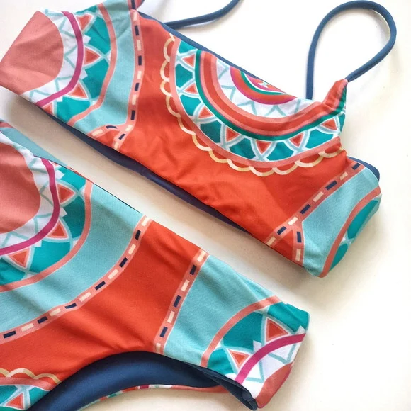Conjunto Biquíni Orange Dupla Face Top e Calcinha Cós Médio - foto 1