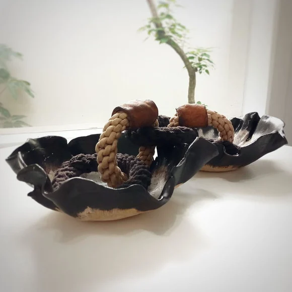 Bowl Decorativo Cerâmica Fria Nozes Grande