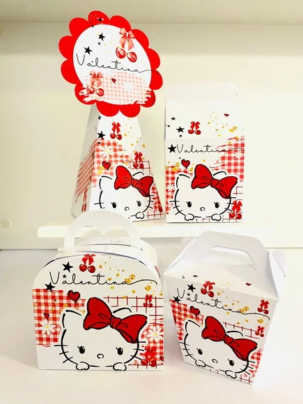 Kit 30 Lembrancinhas Hello Kitty Vermelha