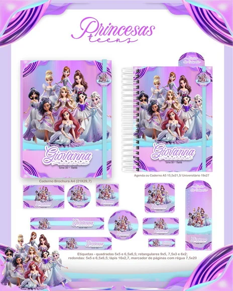 Caderno + Etiquetas + Tag Personalizada + Lápis - foto 1