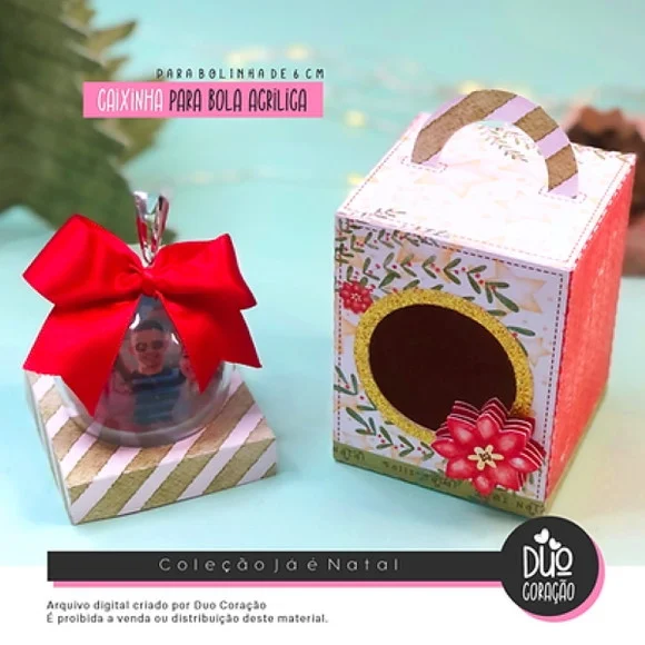 Caixa com Bola de Natal com Foto - foto 1