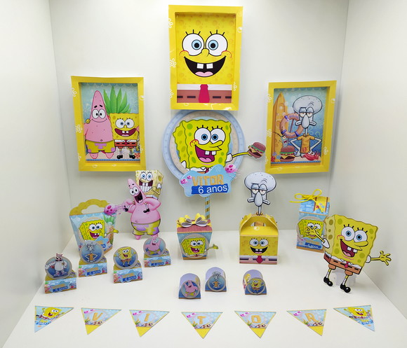 Kit 60 Lembrancinhas Bob Esponja - foto 1