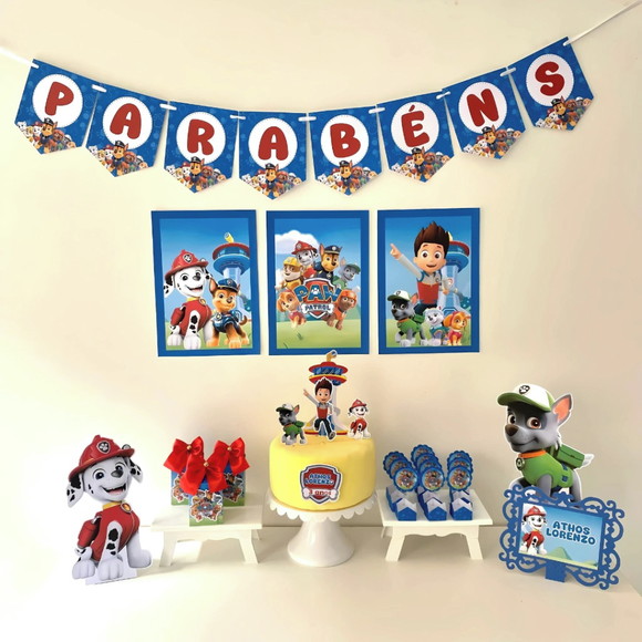 Kit Mesversário Patrulha Azul Personalizados - Só Um Bolinho