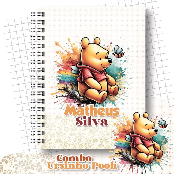 Caderno ou Agenda Personalizada Ursinho Poof