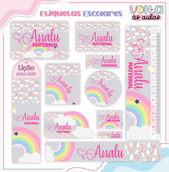 60 Etiquetas Arco Iris