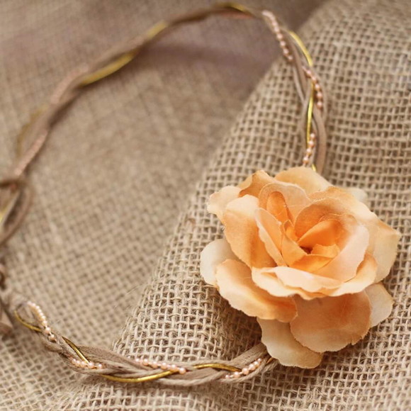 Headband Flor solitária Salmão - foto 1
