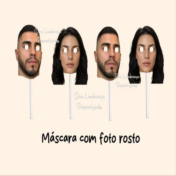 Máscara Personalizada com Foto Rosto Formatura Aniversário