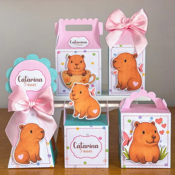 Kit Personalizados Capivara 25 Peças Lembrancinha Aniversári
