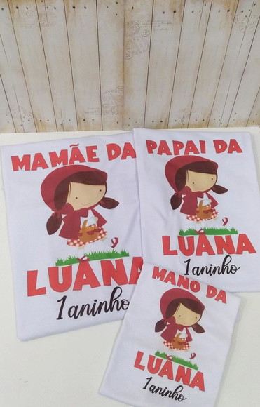 Kit Camisetas Aniversário Chapeuzinho Vermelho