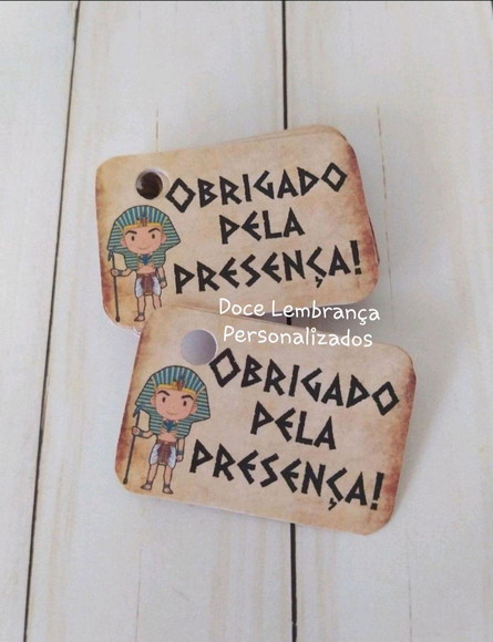 Tag Egito para Lembrancinhas Menino