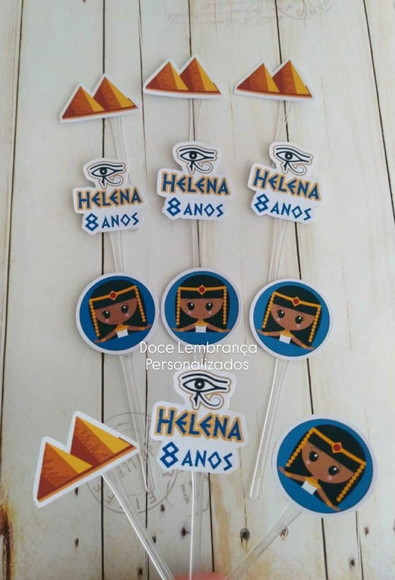 Topper para Docinhos Egito 30 Unidades Menina