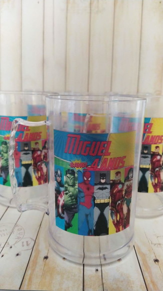 Caneca Acrilica Super Heróis Vingadores 300 ml