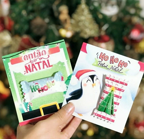 Card com Balinha Natal Personalizado Brinde Fim de Ano