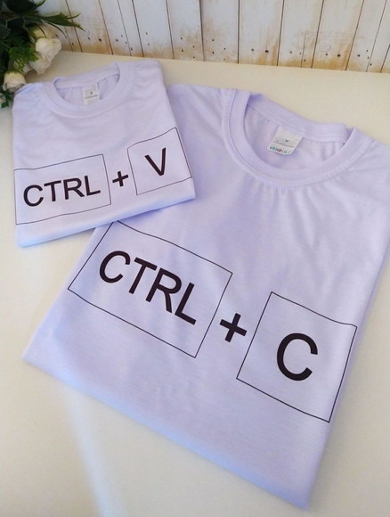 Kit Camisetas Personalizadas Ctrl c Ctrl V (pai e Filho (a)
