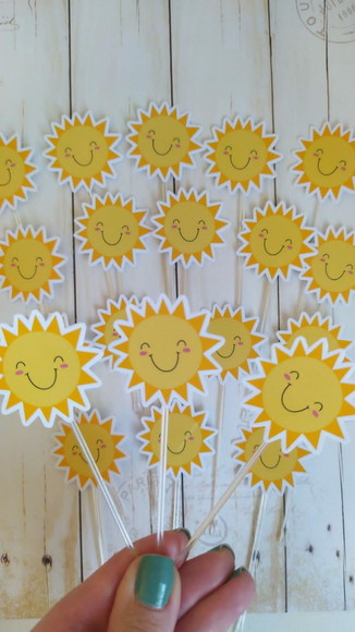 Topper para Docinhos Raio de Sol 30 Unidades