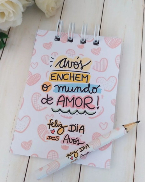 Bloquinho Anotação com Mini Lápis Dia dos Avós