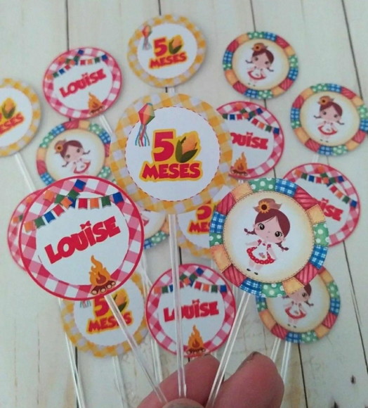Topper para Docinhos Festa Junina/arraiá Mesversario
