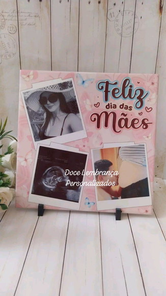 Azulejo Decorativo com Foto Dia das Mães Presente