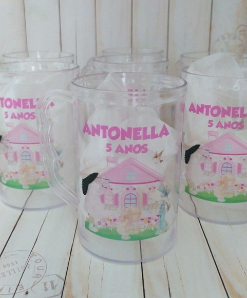 Caneca Acrílica Casa De Bonecas/chá De Bonecas